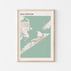 galveston, texas map poster - image 1