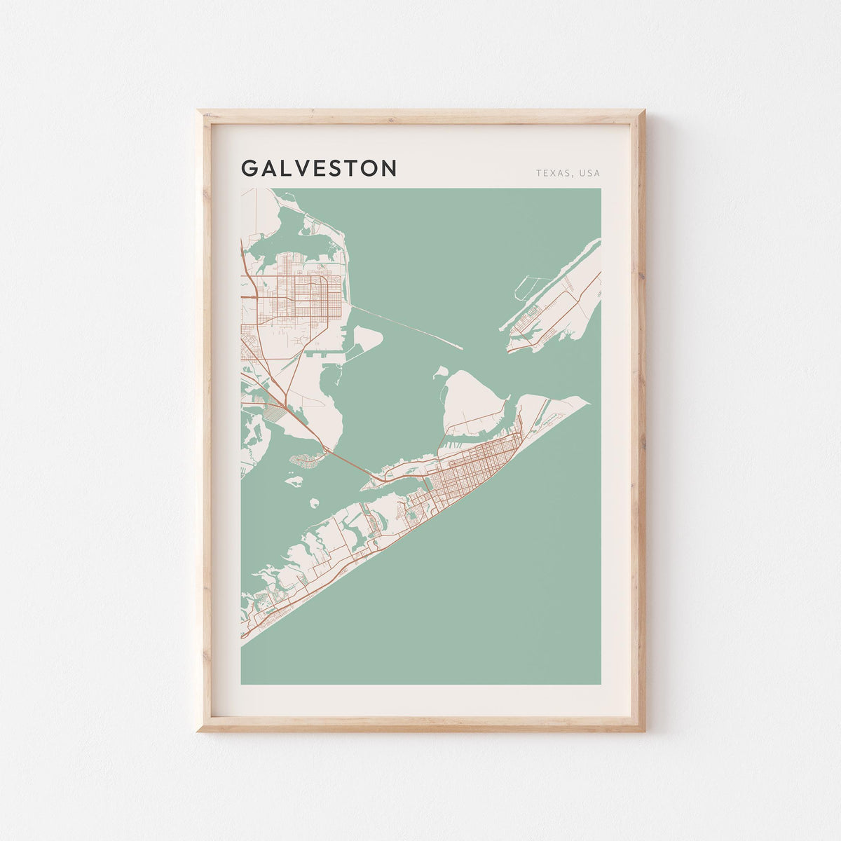 galveston, texas map poster - image 1