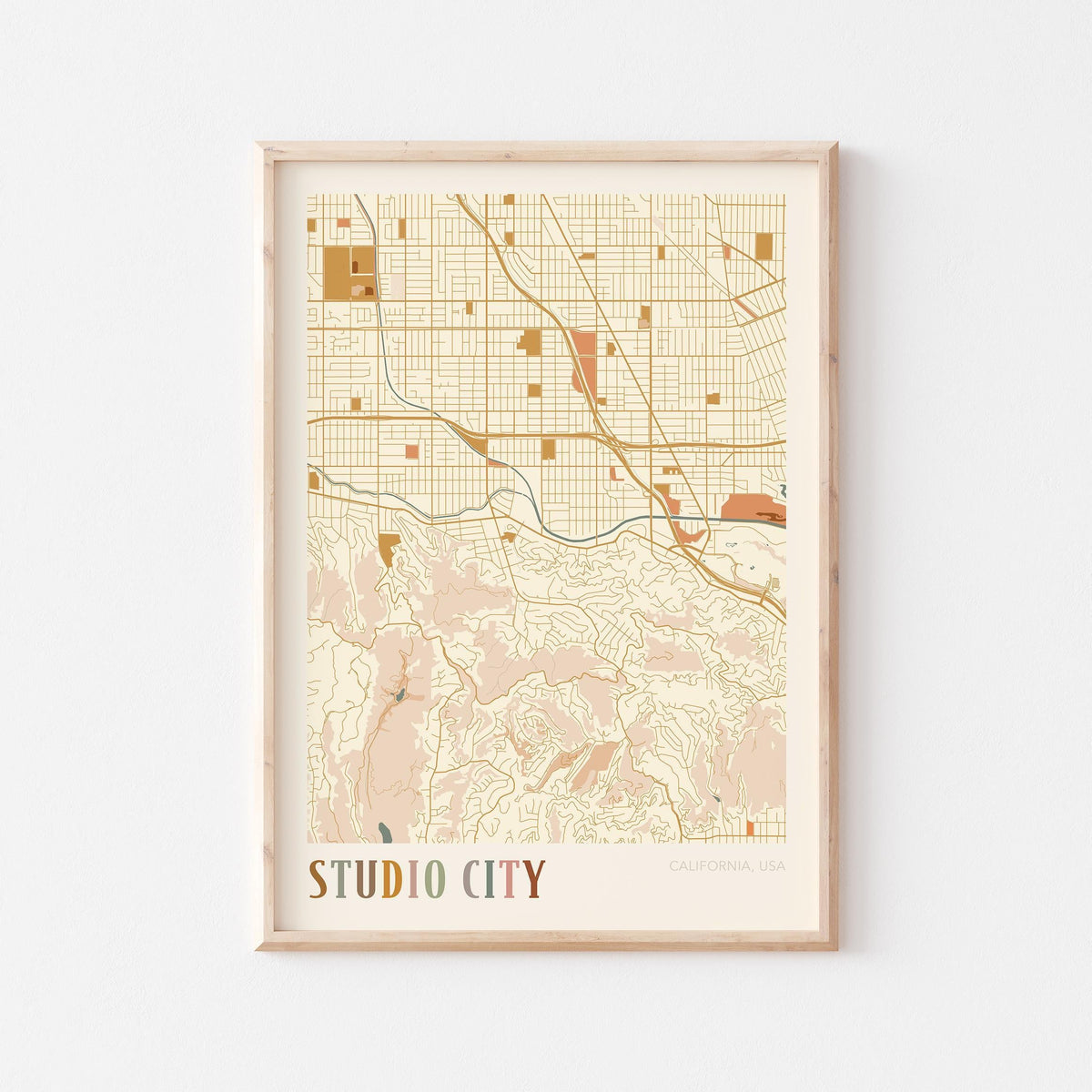 studio city, california map poster - image 1