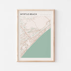 myrtle beach, south carolina map poster - image 1