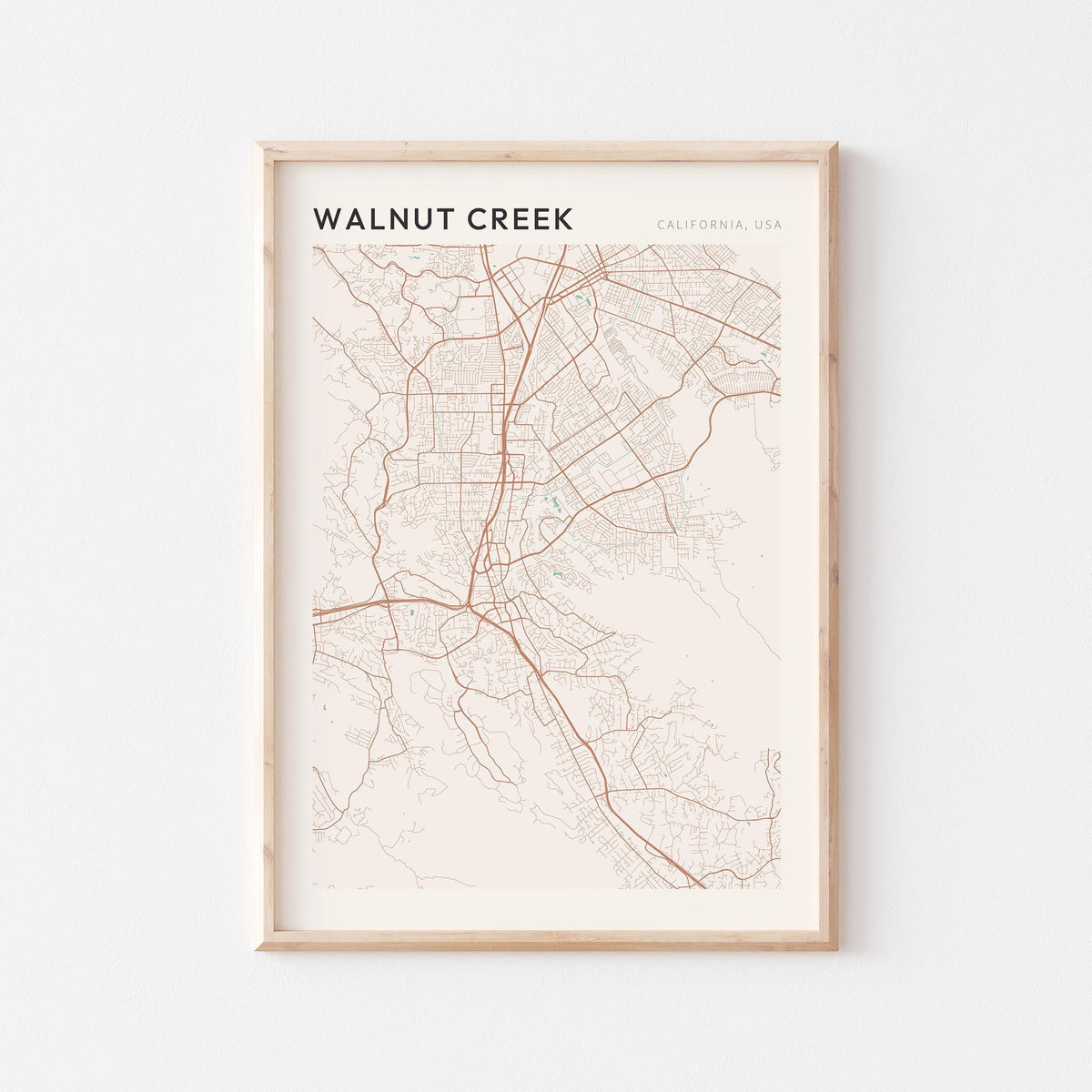 walnut creek, california map poster - image 1