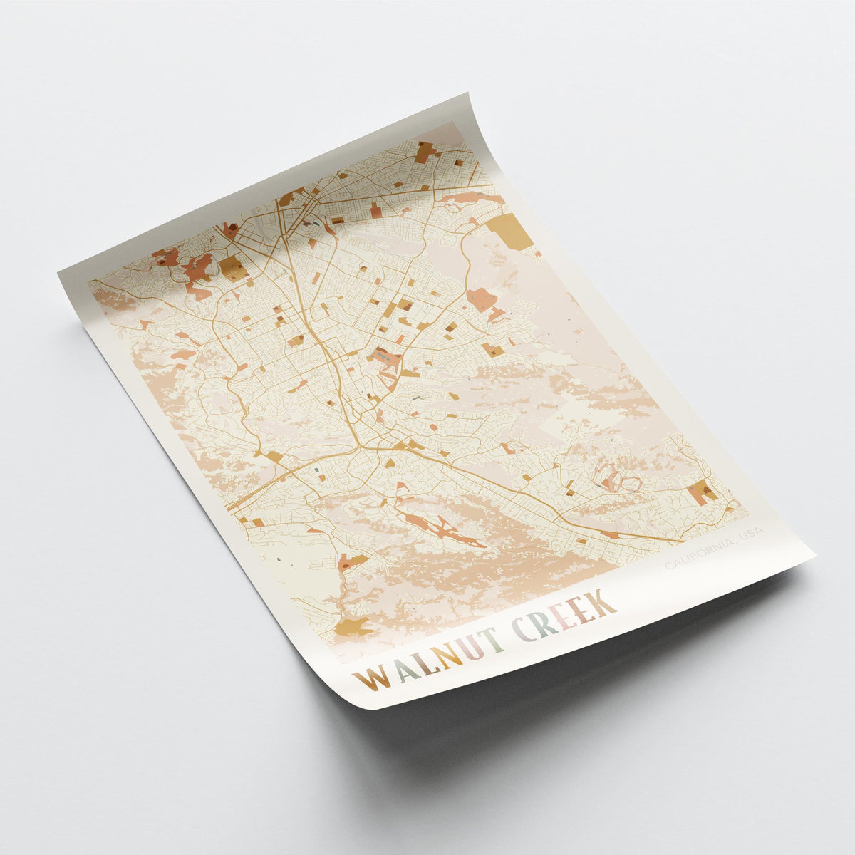 walnut creek, california map poster - image 4
