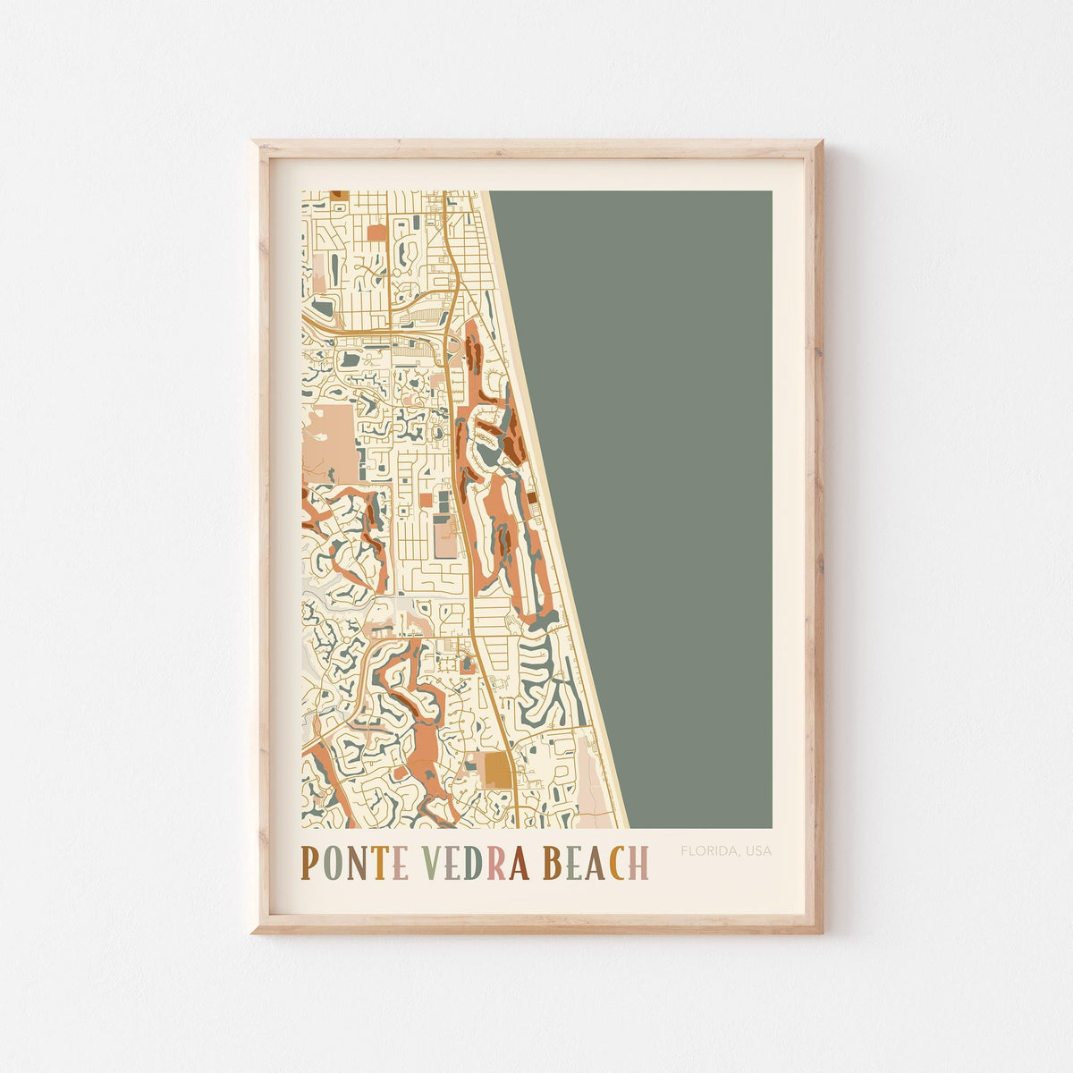 ponte vedra beach, florida map poster - image 1