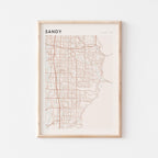 sandy, utah map poster - image 1