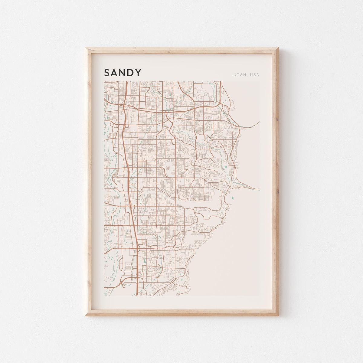 sandy, utah map poster - image 1