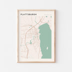 plattsburgh, new york map poster - image 1