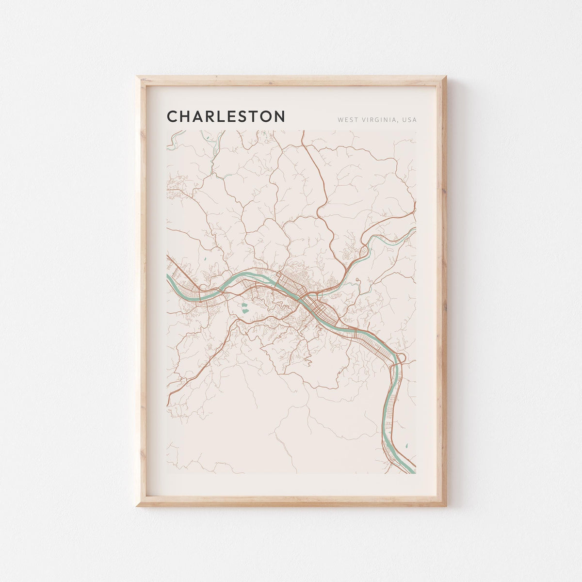 charleston, west virginia map poster - image 1