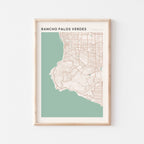 rancho palos verdes, california map poster - image 1