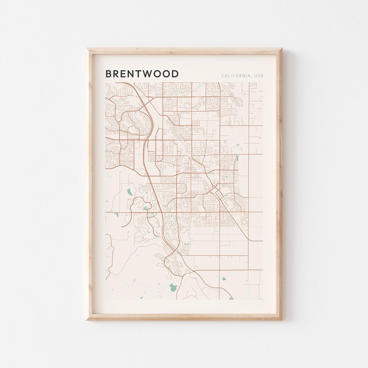brentwood, california map poster - image 1