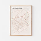 state college, pennsylvania map poster - image 1