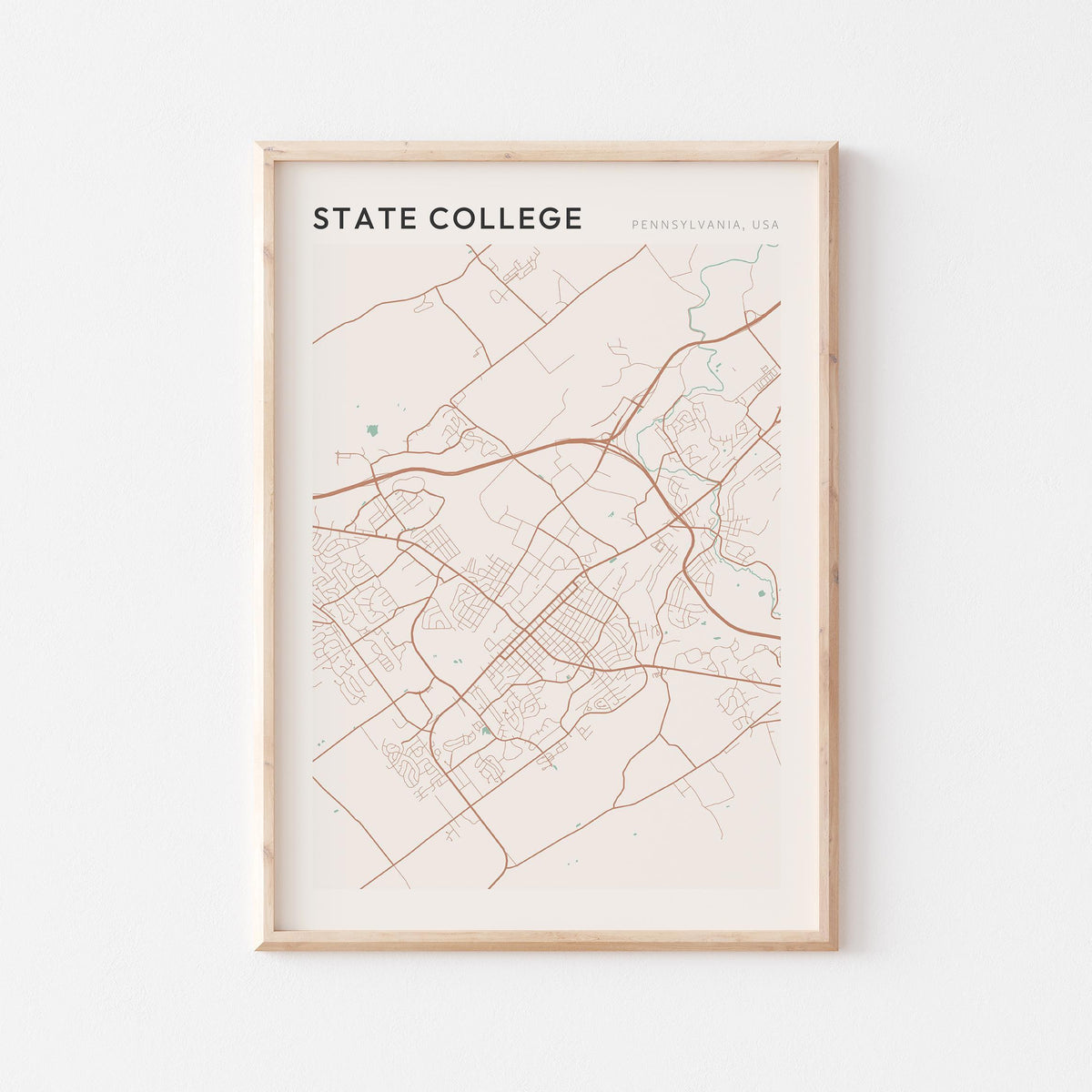 state college, pennsylvania map poster - image 1