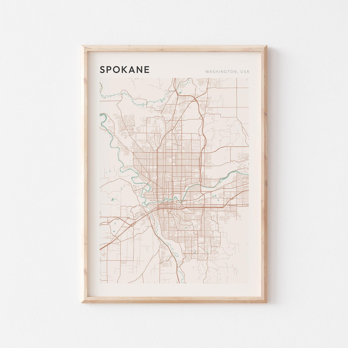 spokane, washington map poster - image 1