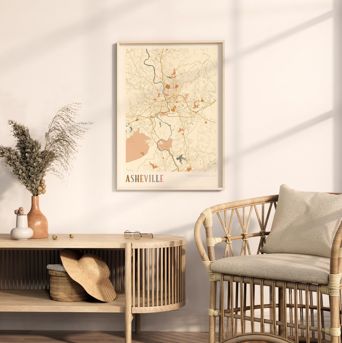 asheville, north carolina map poster - image 3