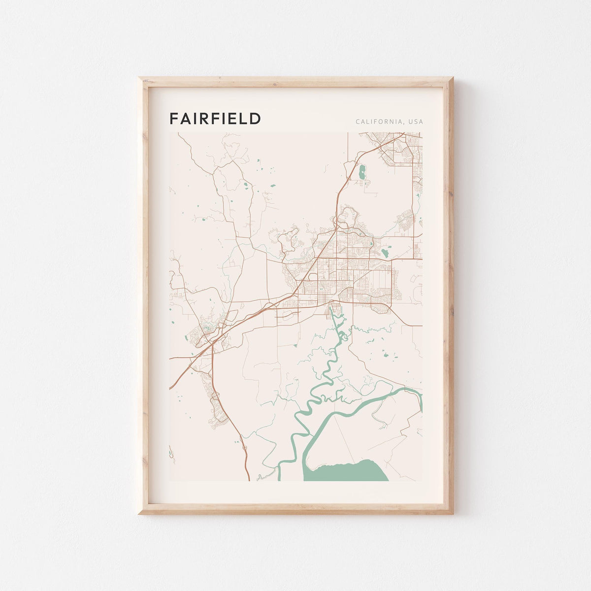 fairfield, california map poster - image 1