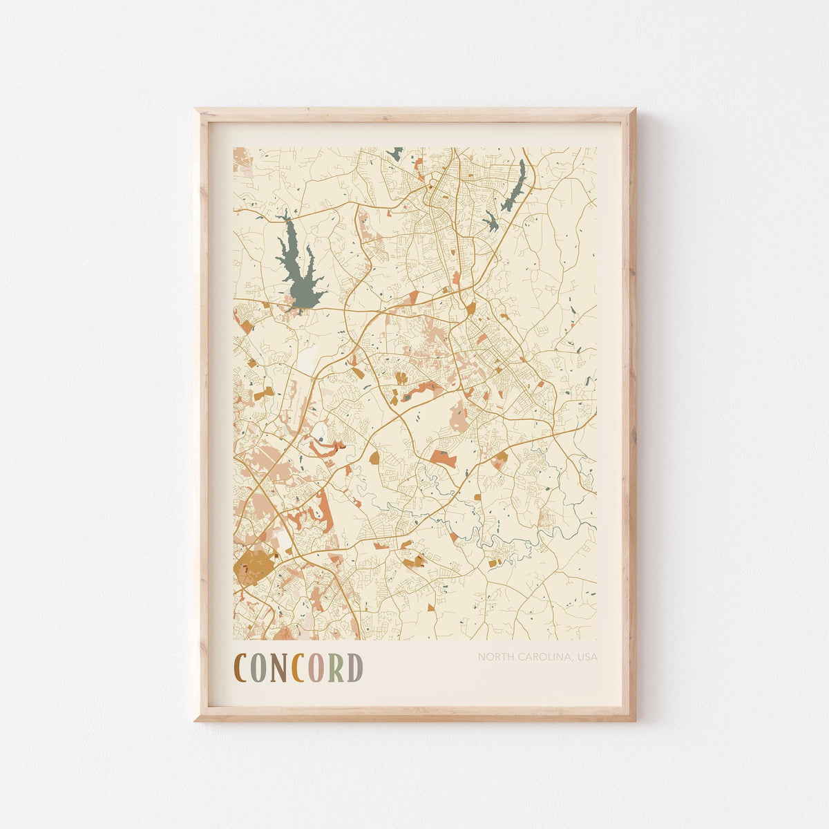 concord, north carolina map poster - image 1
