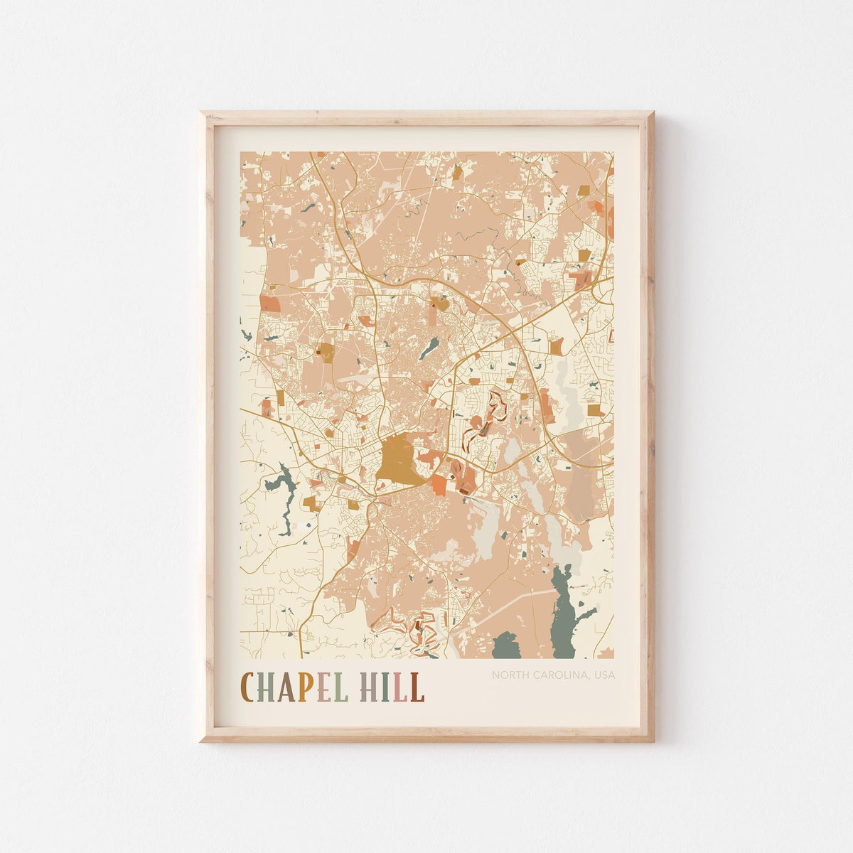 chapel hill, north carolina map poster - image 1