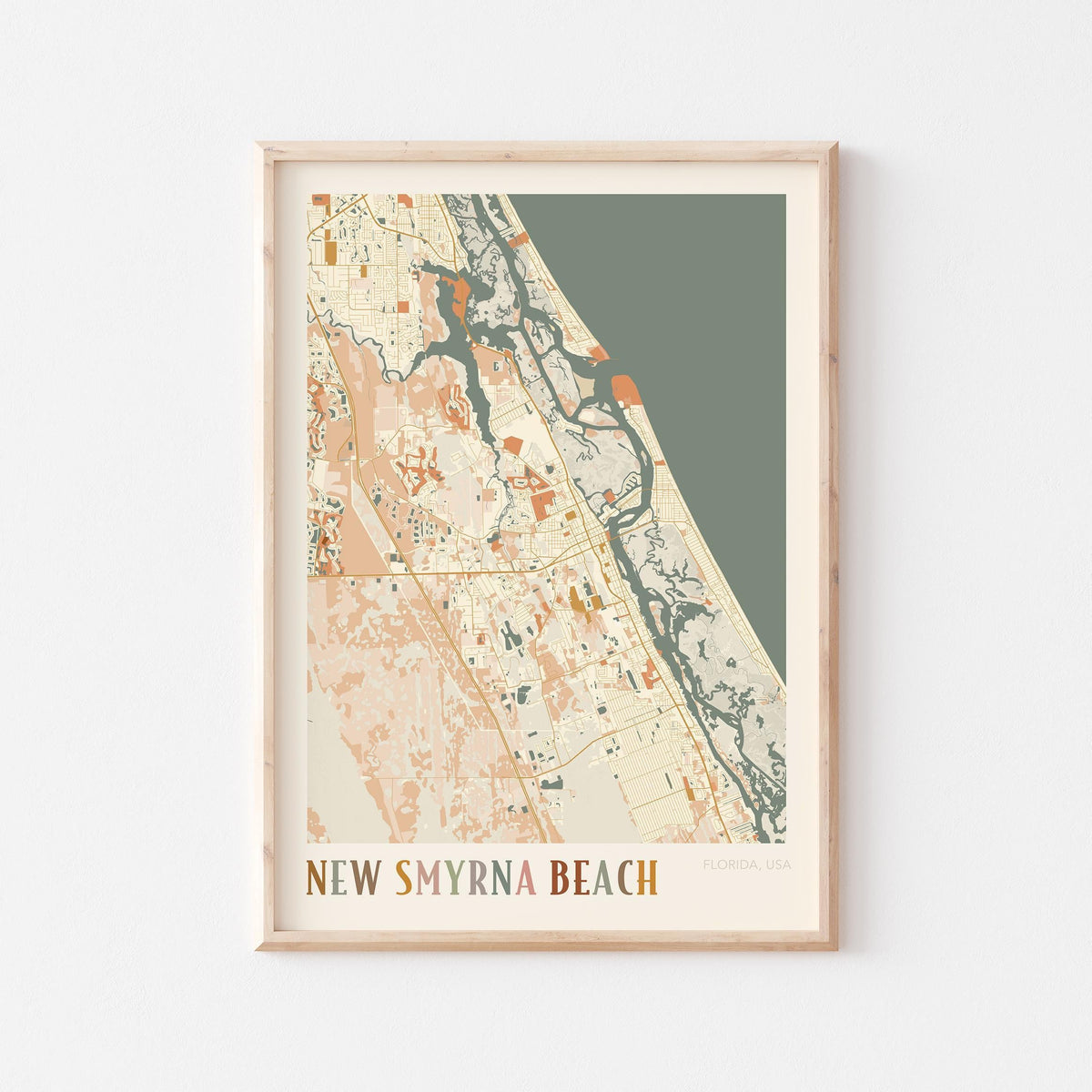 new smyrna beach, florida map poster - image 1