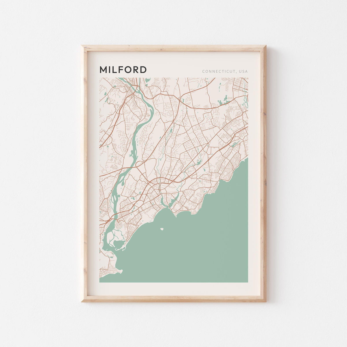 milford, connecticut map poster - image 1