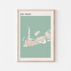 key west, florida map poster - image 1