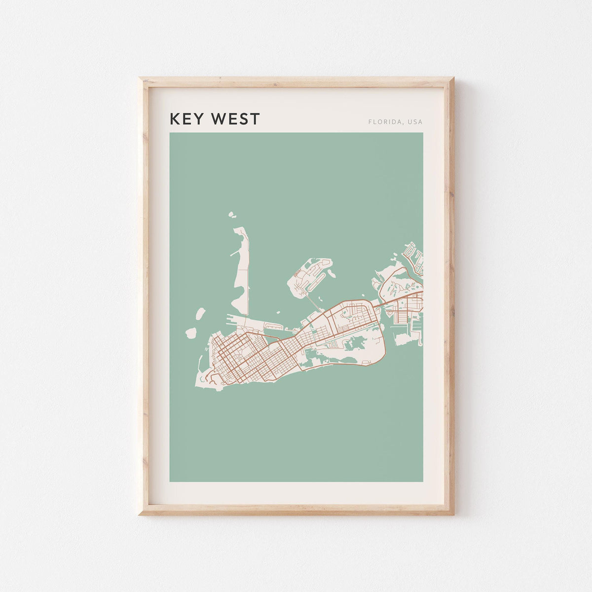 key west, florida map poster - image 1