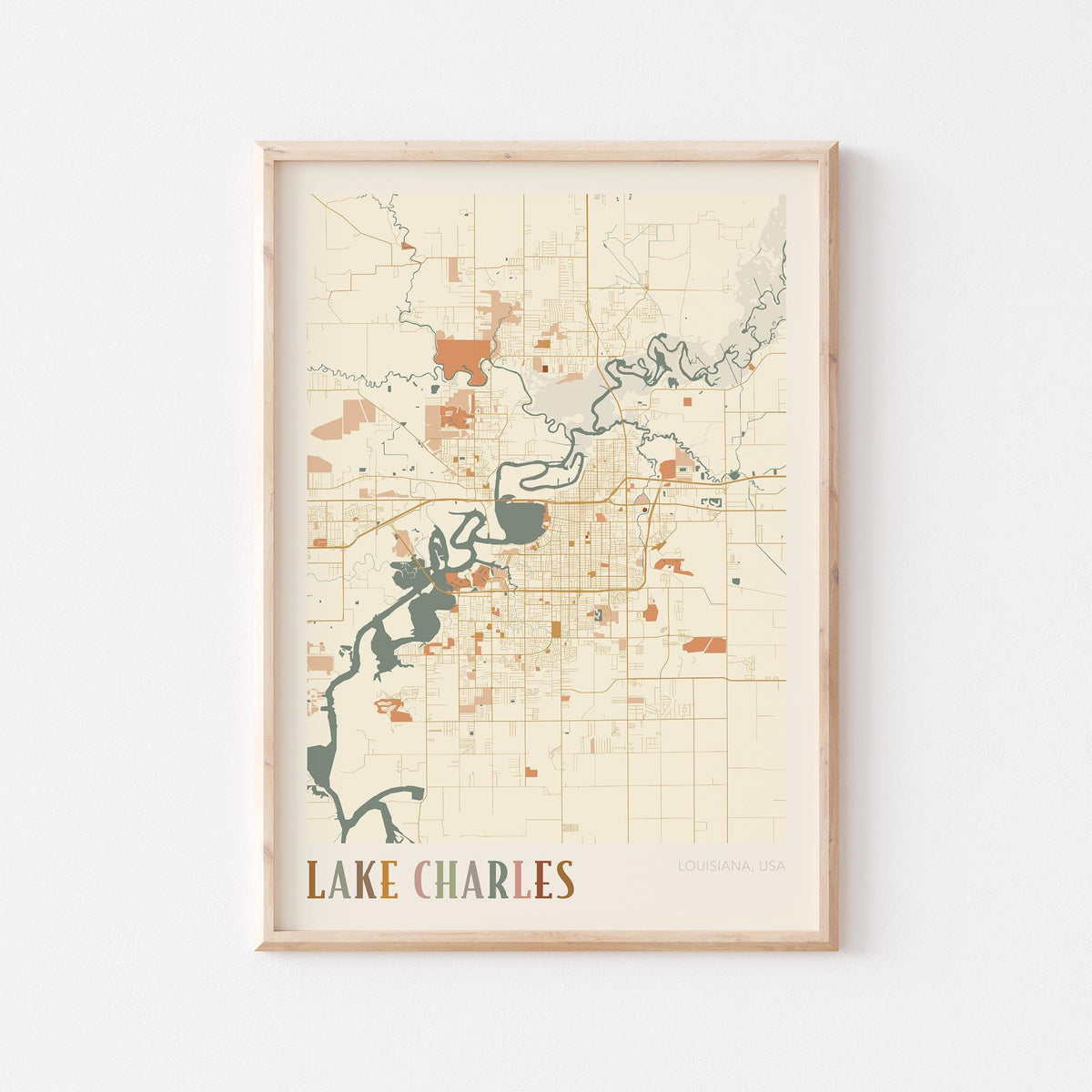 lake charles, louisiana map poster - image 1