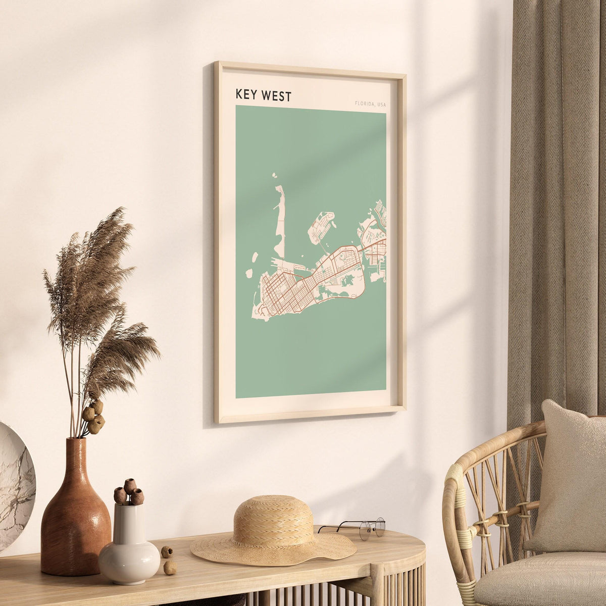 key west, florida map poster - image 2