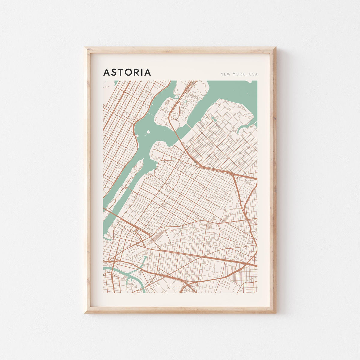 astoria, new york map poster - image 1