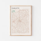 charlotte, north carolina map poster - image 1