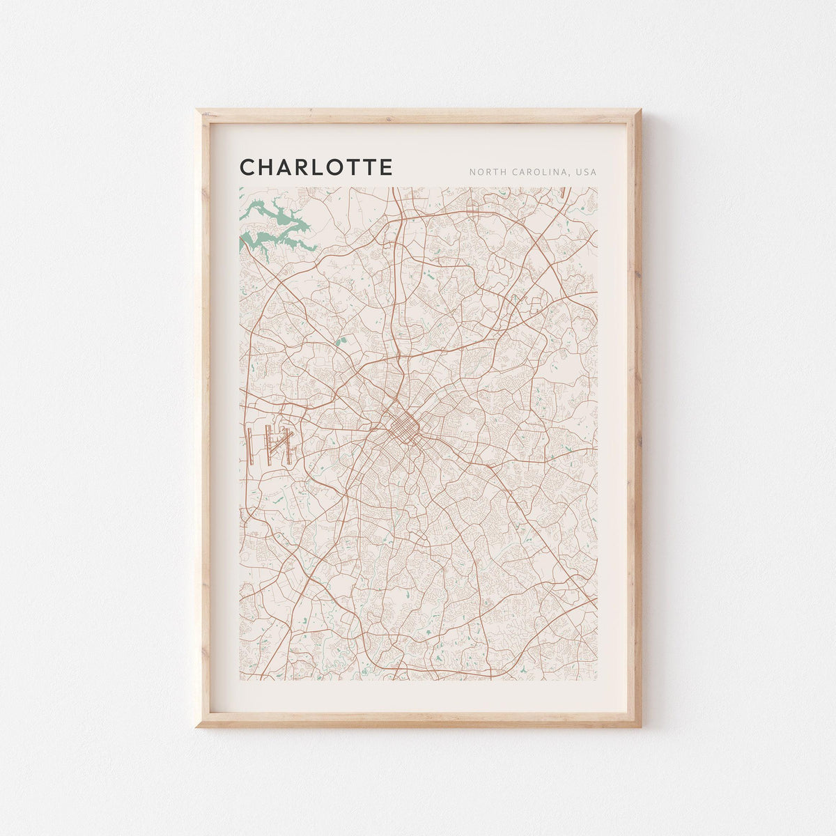 charlotte, north carolina map poster - image 1