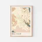 mill valley, california map poster - image 1