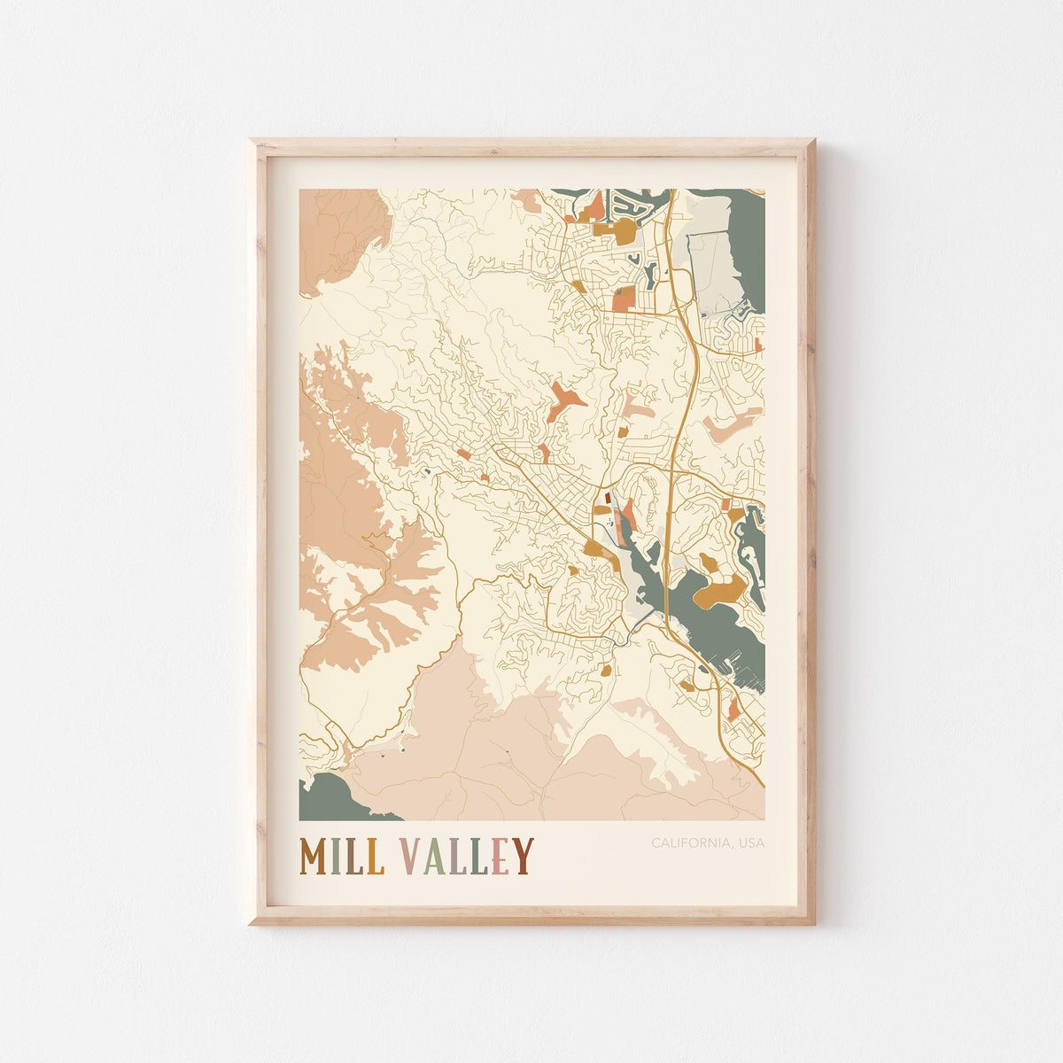 mill valley, california map poster - image 1