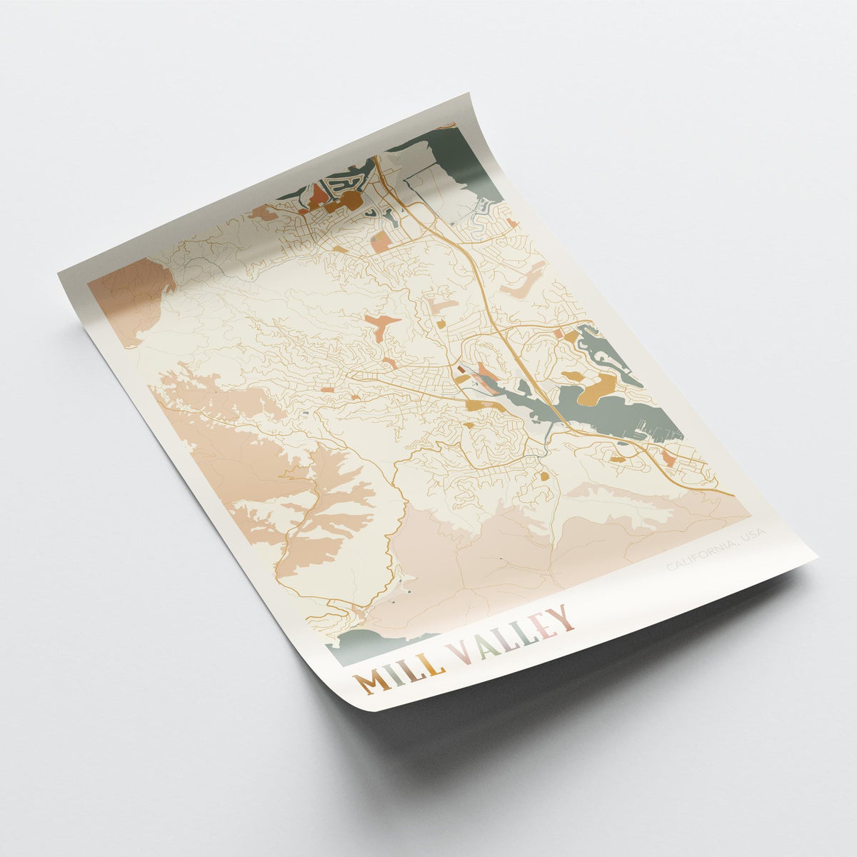 mill valley, california map poster - image 4