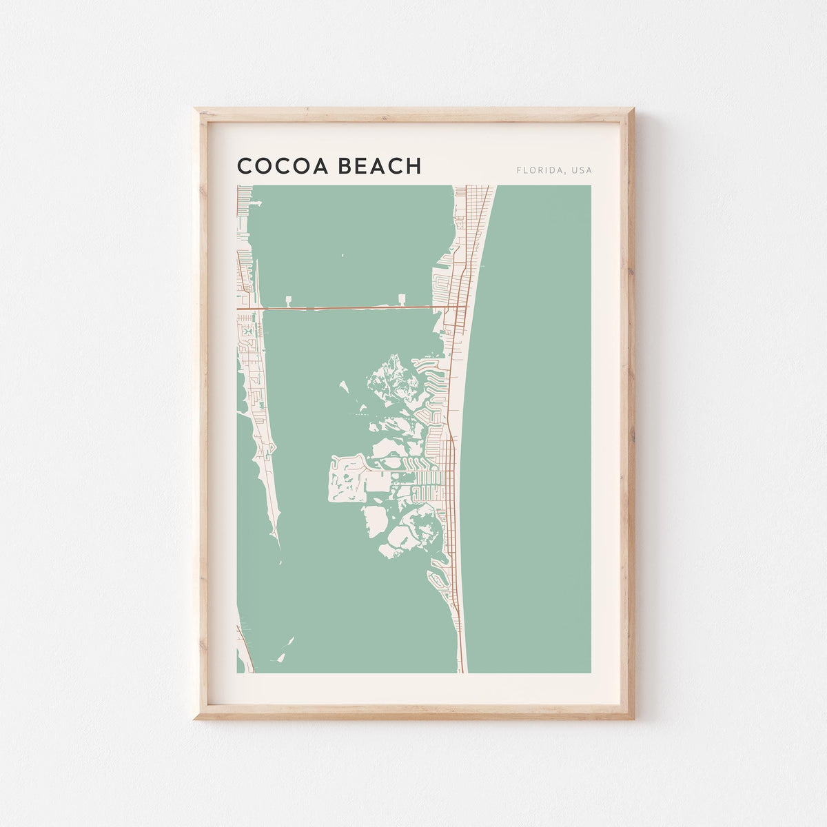 cocoa beach, florida map poster - image 1
