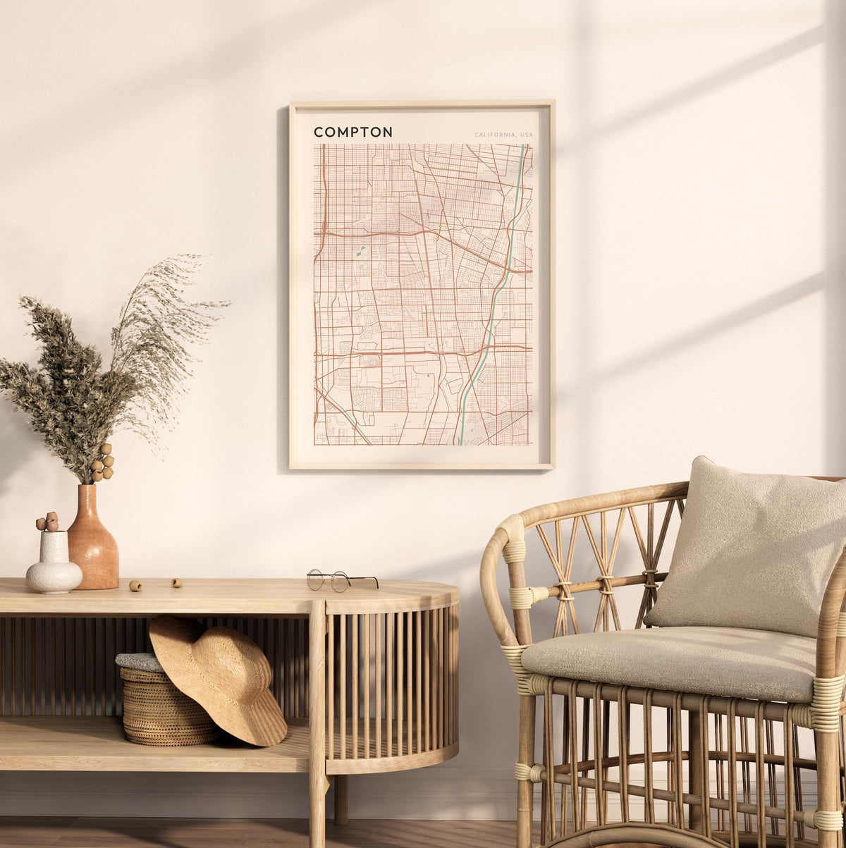compton, california map poster - image 3