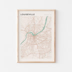 louiseville, kentucky map poster - image 1
