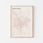 santa rosa, california map poster - image 1