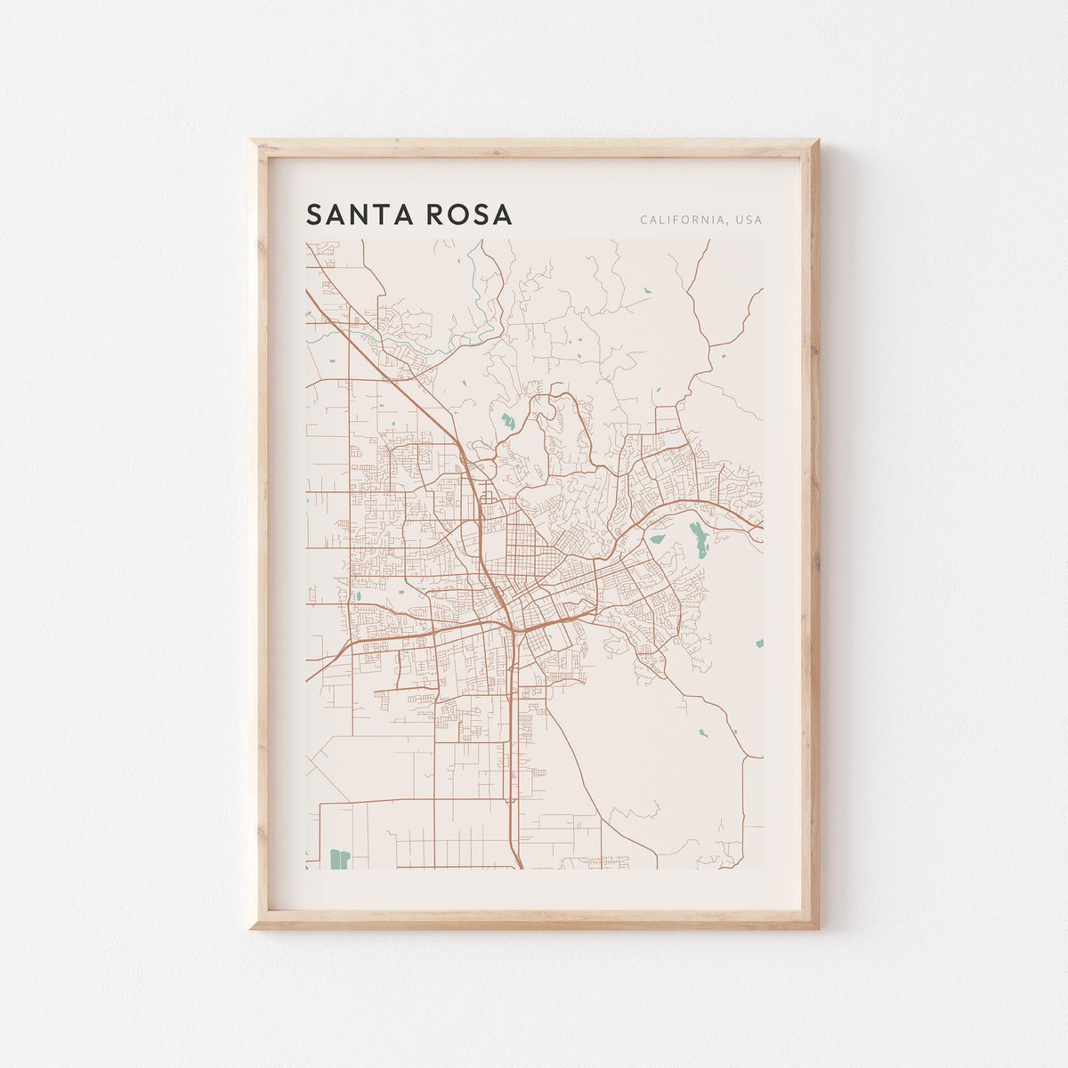 santa rosa, california map poster - image 1