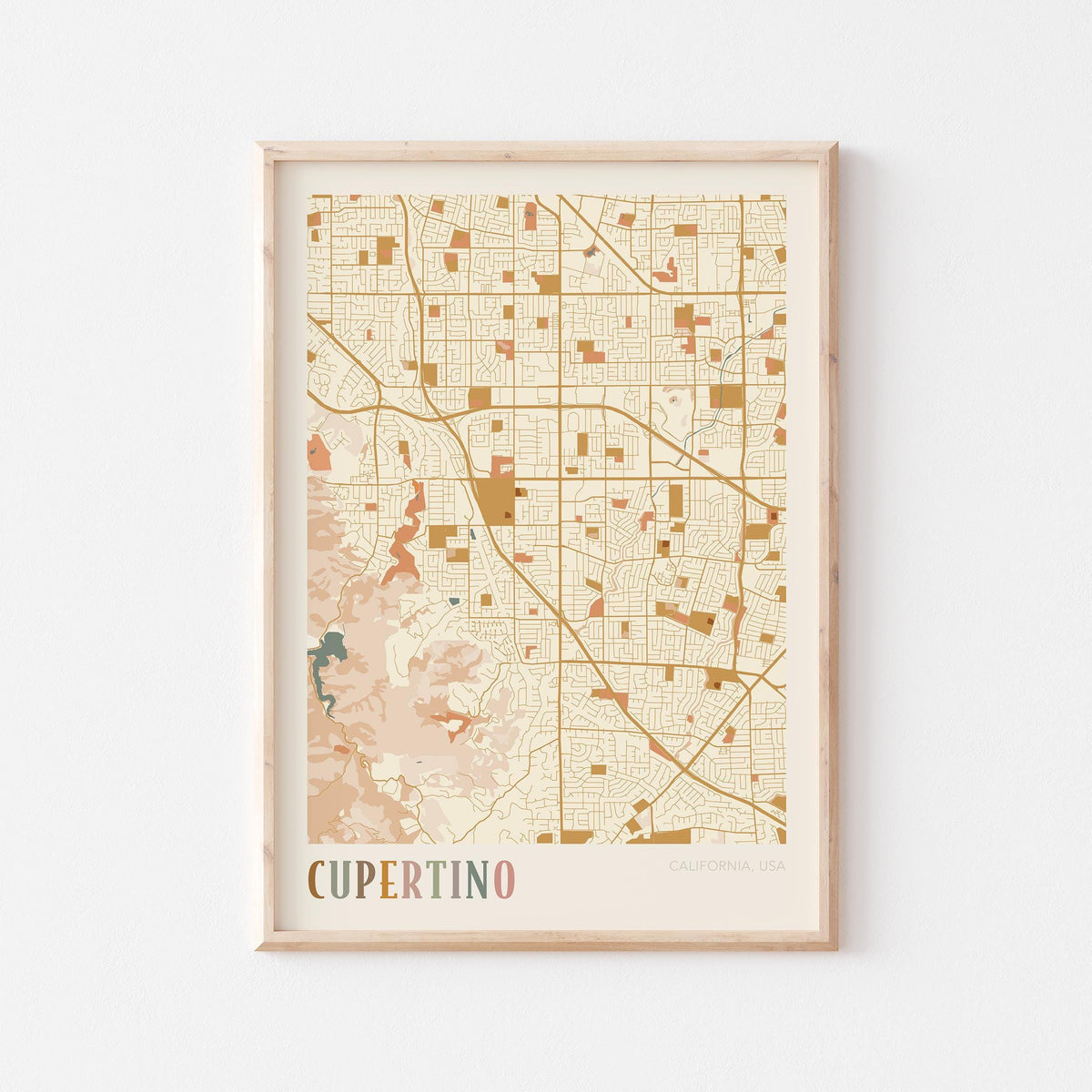 cupertino, california map poster - image 1