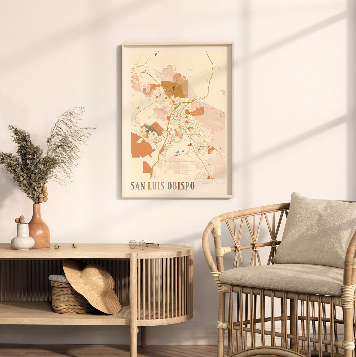 san luis obispo, california map poster - image 3