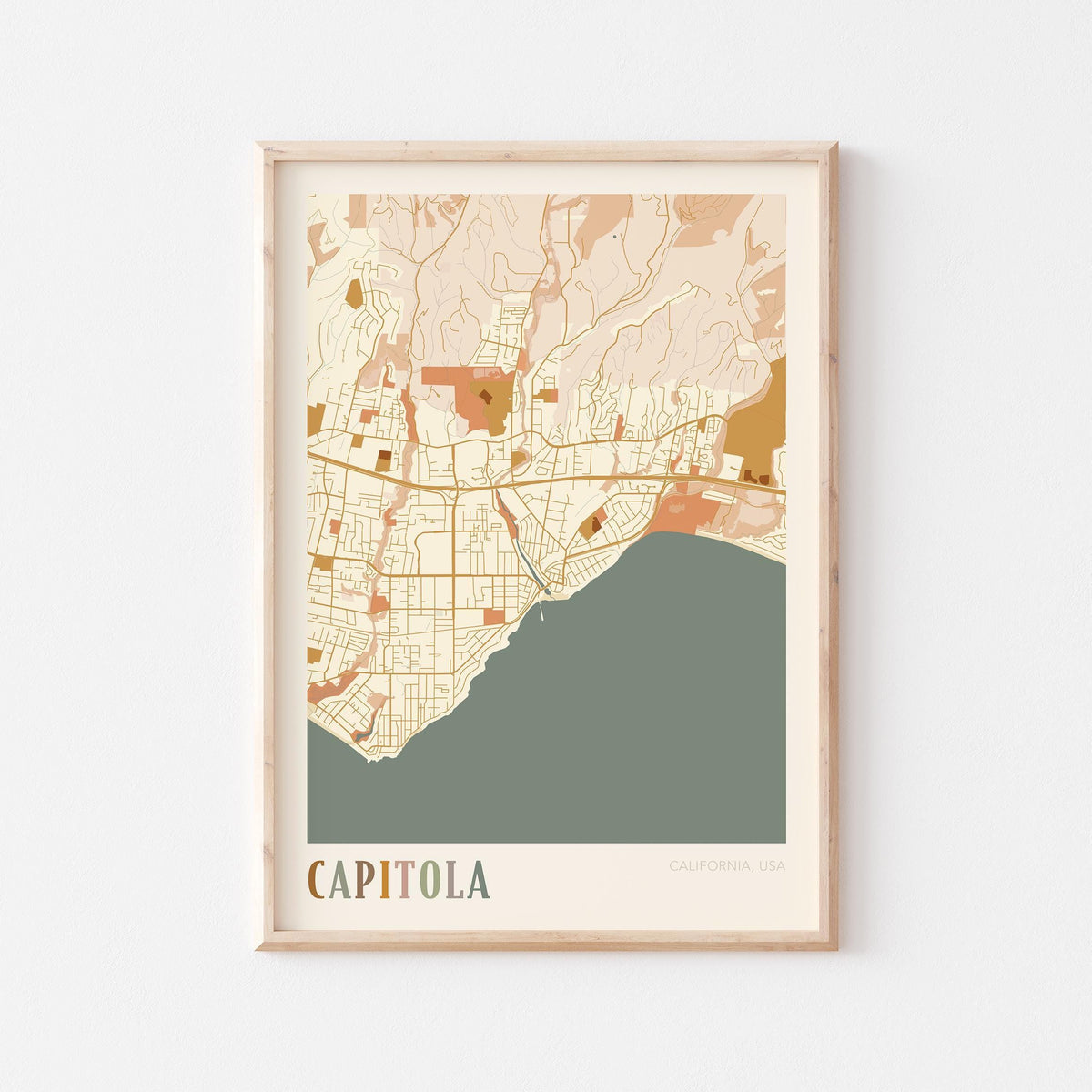 capitola, california map poster - image 1