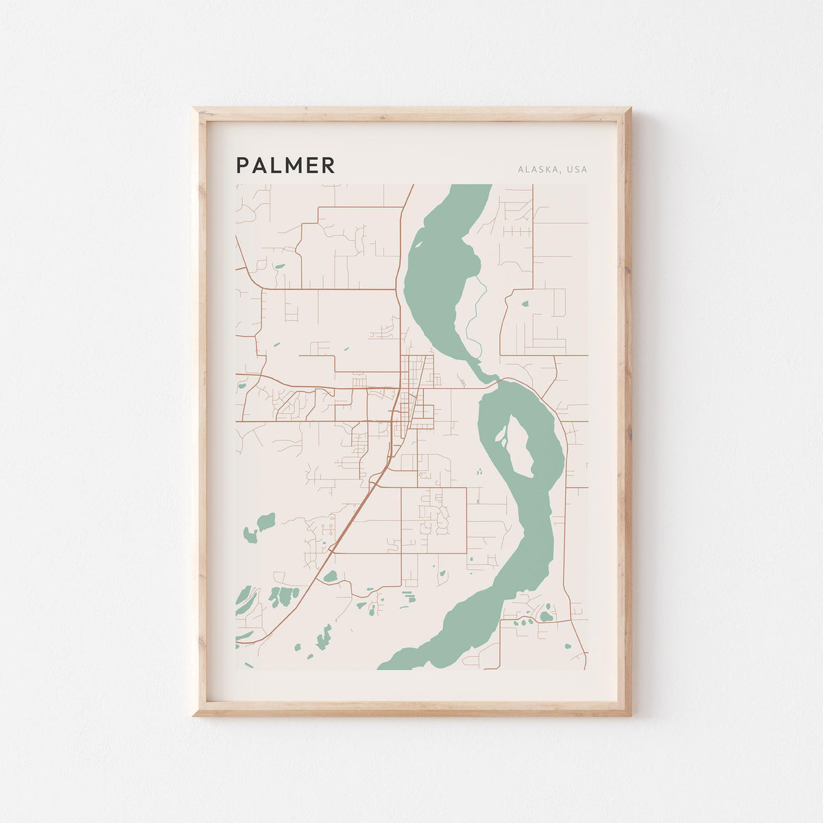 palmer, alaska map poster - image 1