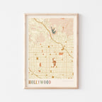 hollywood, california map poster - image 1