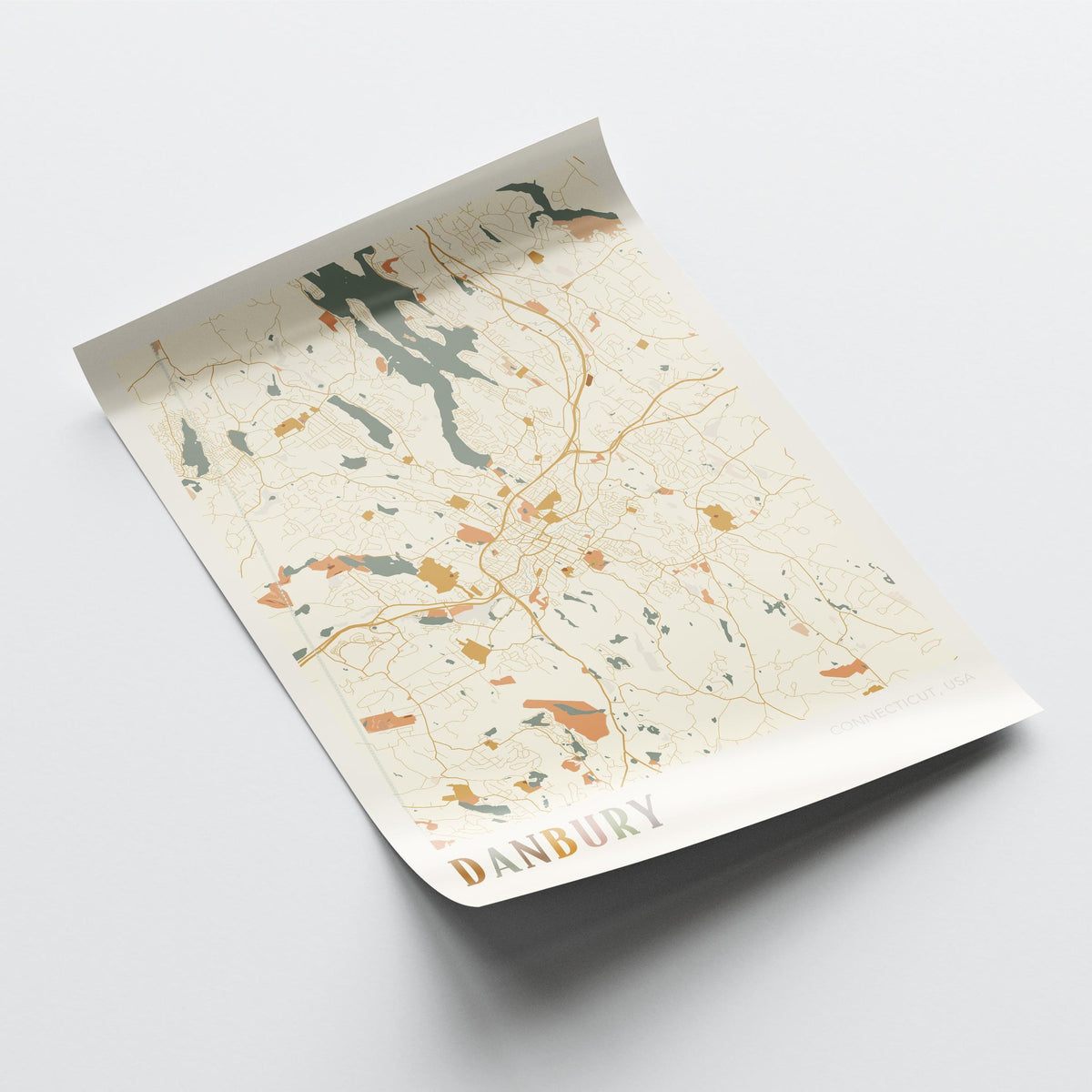 danbury, connecticut map poster - image 4
