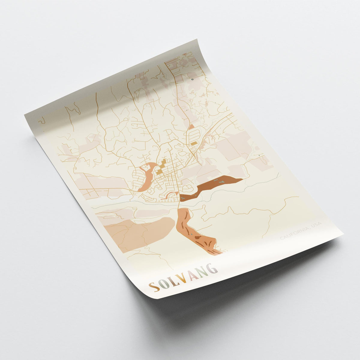 solvang, california map poster - image 4