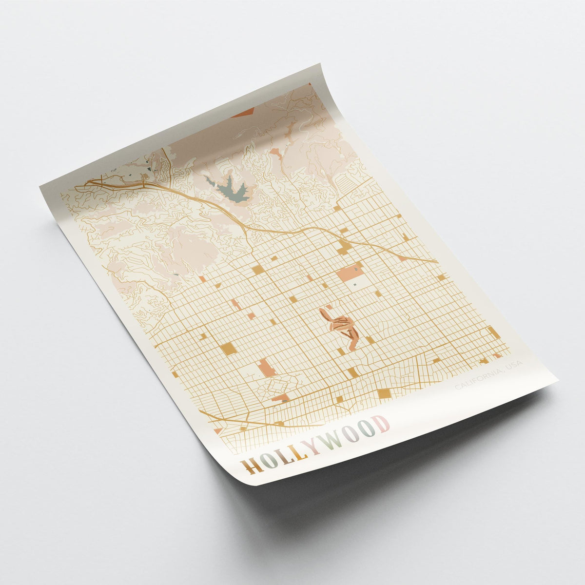 hollywood, california map poster - image 4