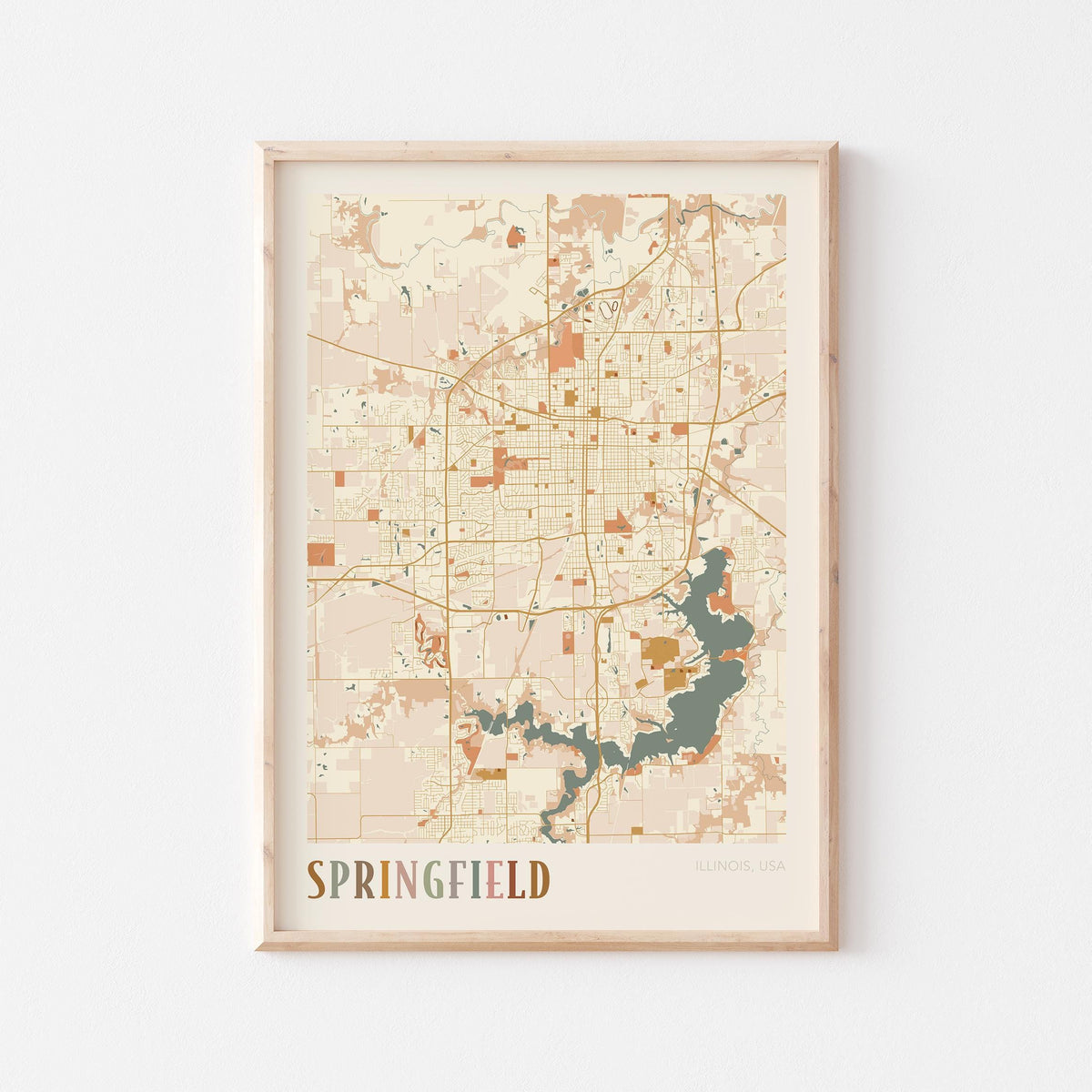 springfield, illinois map poster - image 1