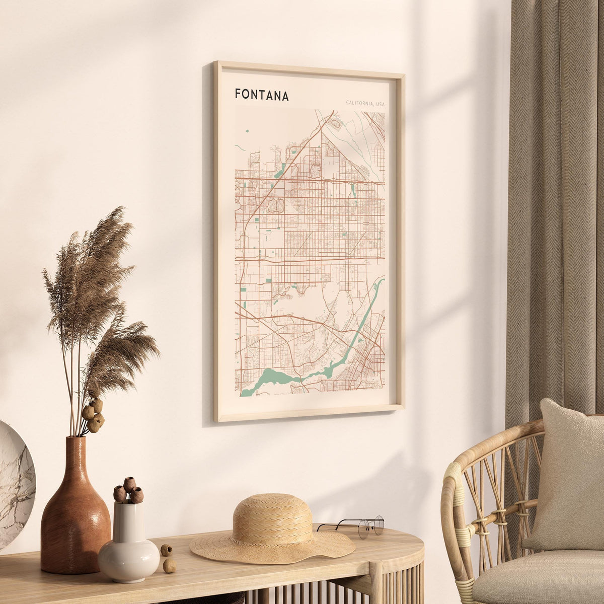 fontana, california map poster - image 2
