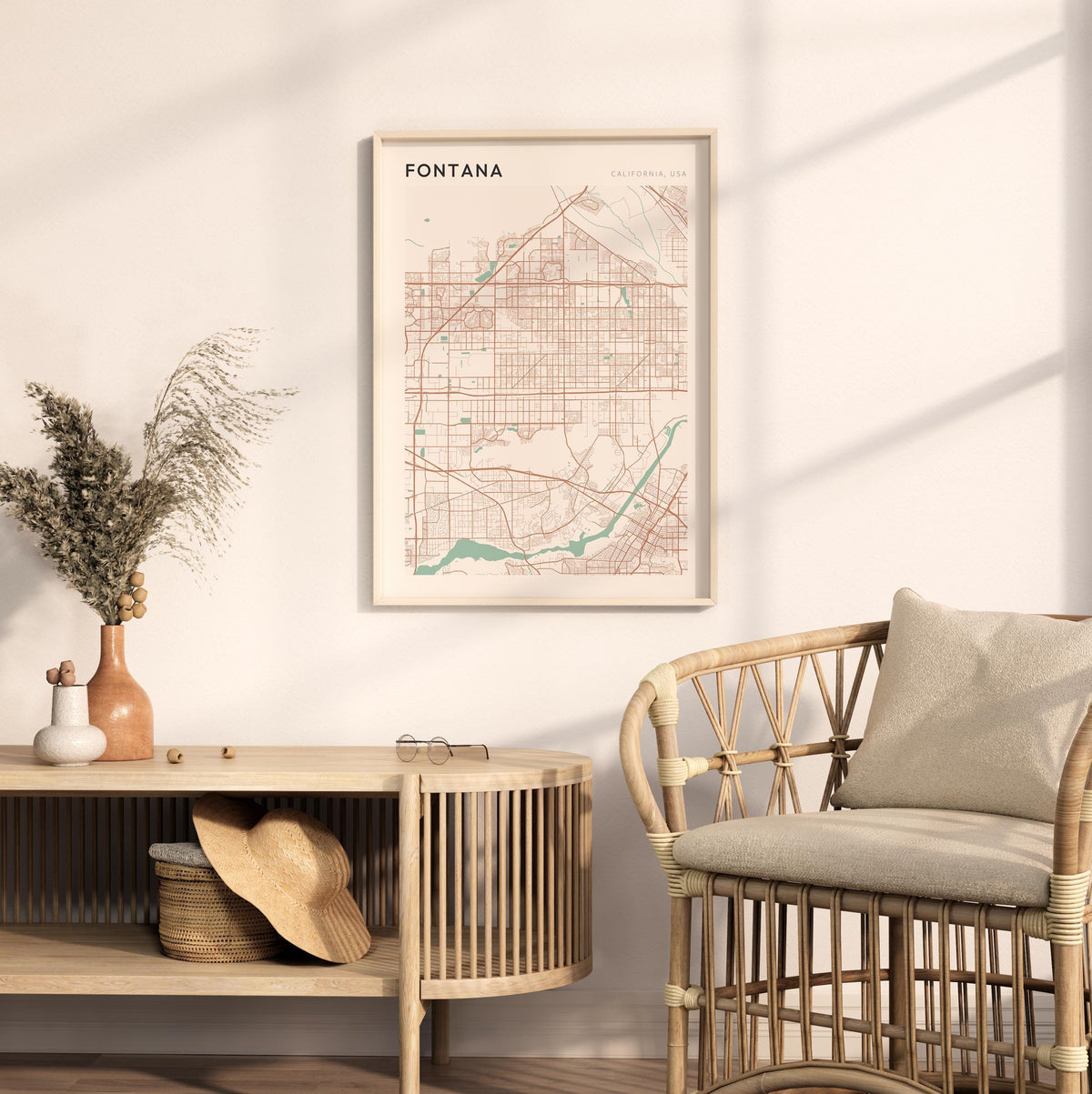 fontana, california map poster - image 3