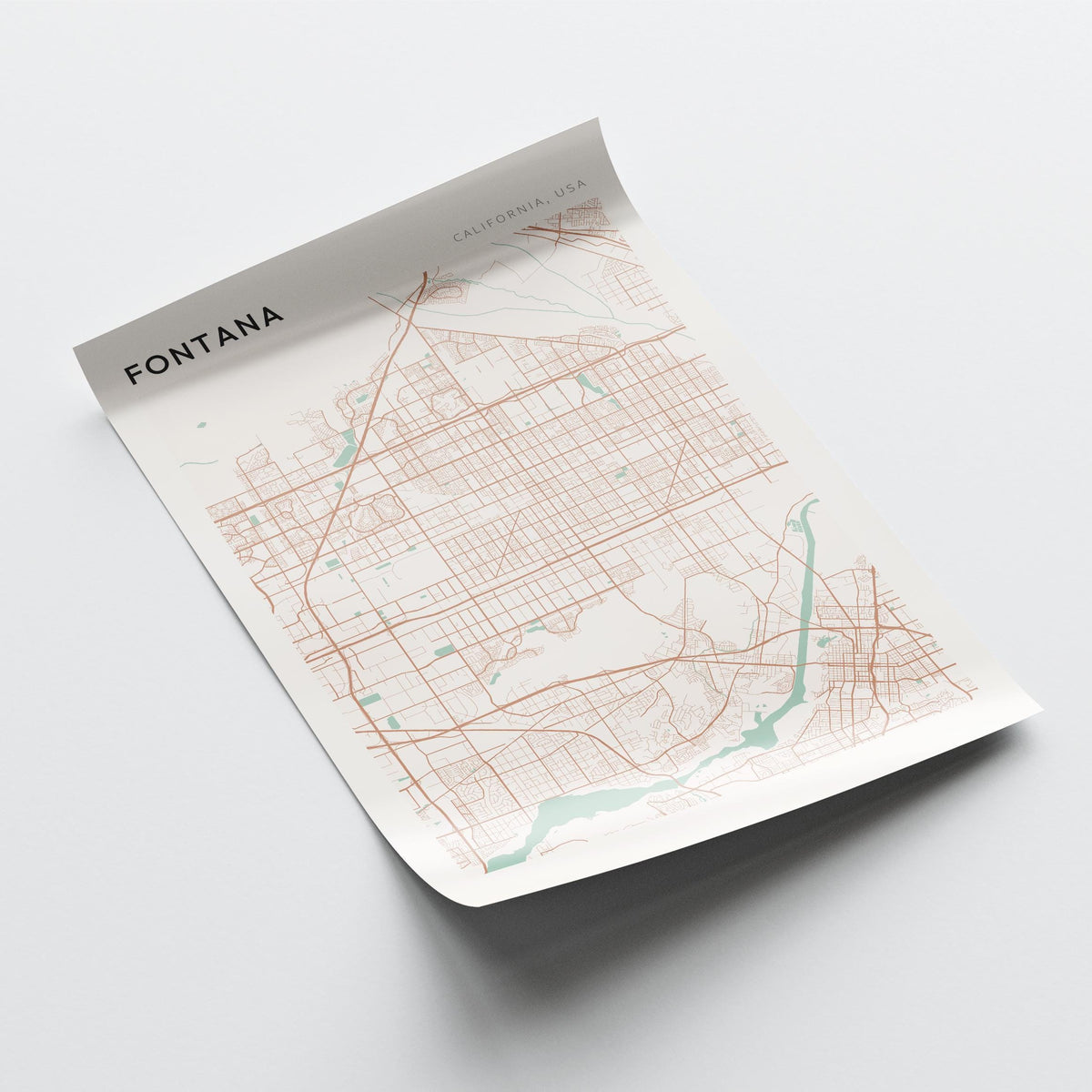 fontana, california map poster - image 4