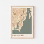 narragansett, rhode island map poster - image 1